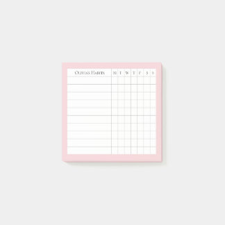 Post-it® Olivia Personalized Habit Tracker in Blush