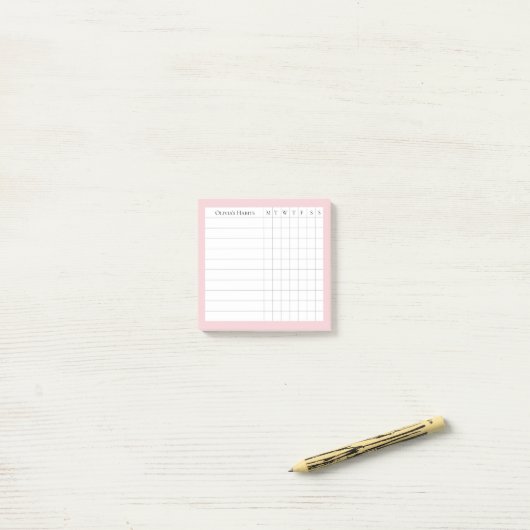 Post-it® Olivia Personalized Habit Tracker in Blush (Sur un bureau)