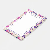 Post-it® Ombre de Motif Boho Floral rose et violet (Incliné)