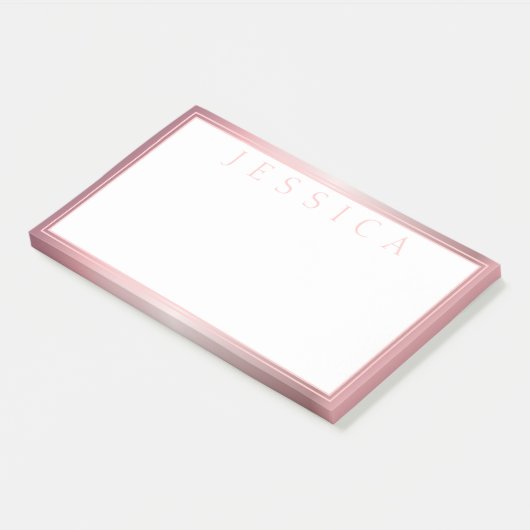 Post-it® Ombre Rose Blush & Subtil | Votre nom (Incliné)