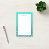 Post-it® Ombre Turquoise et Parties scintillant Turquoise p (Bureau)