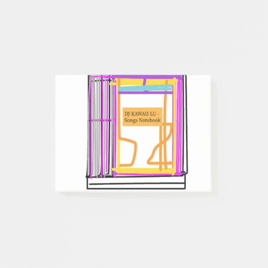 Post-it ONDERSTEUNING DJ KAWAII LU Post-it® Notes (Voorkant)