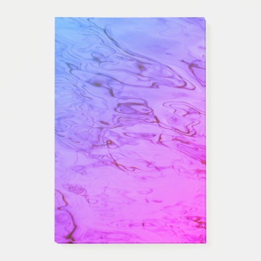 Post-it® Ondulations d'eau Rose Aqua Douce Abstrait (Devant)