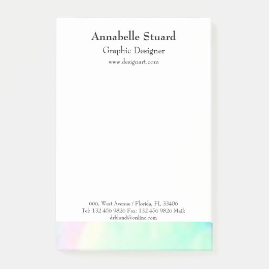 Post-it® Opal élégant moderne fournitures uniques post-it n (Devant)