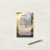 Post-it® Or abstrait tourbillon moderne Lune (Sur un bureau)