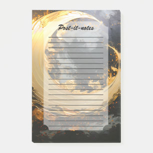 Post-it® Or abstrait tourbillon moderne Lune