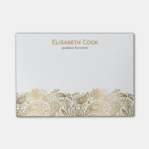 Post-it® Or Et Blanc Vintage Paisley Lace
