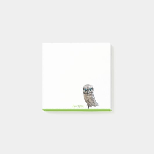 Post-it® Or et décor creusant argenté de hibou (Devant)