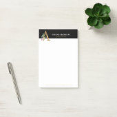 Post-it® Or et fleurs en lettres Monogramme A (Bureau)