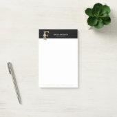 Post-it® Or et fleurs en lettres monogrammes F (Bureau)