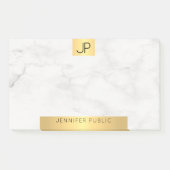 Post-it® Or Et Marbre Élégant Initiales Modernes Modèle (Devant)