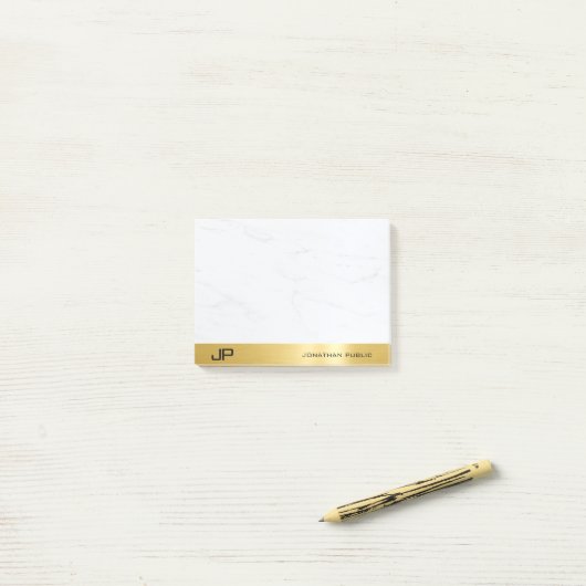 Post-it® Or Et Marbre Moderne Simple Modèle Élégant (Sur un bureau)