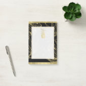 Post-it® Or et Noir Tropicale Fleur Botanique Ananas (Bureau)