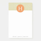 Post-it® Or métallique Chevron Monogramme2 (Devant)