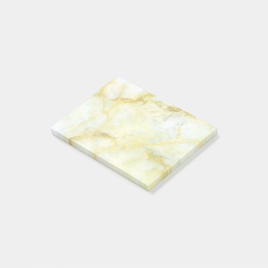 Post-it® Or moderne et Marbre blanc (Incliné)