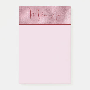 Post-it® Or personnalisé texture métallique blush rose roug