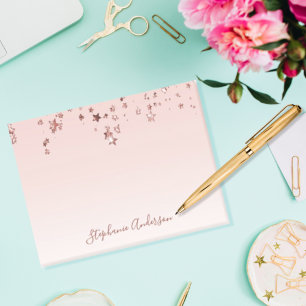 Post-it® or rose étoiles brillantes cuivre ombre blanc past