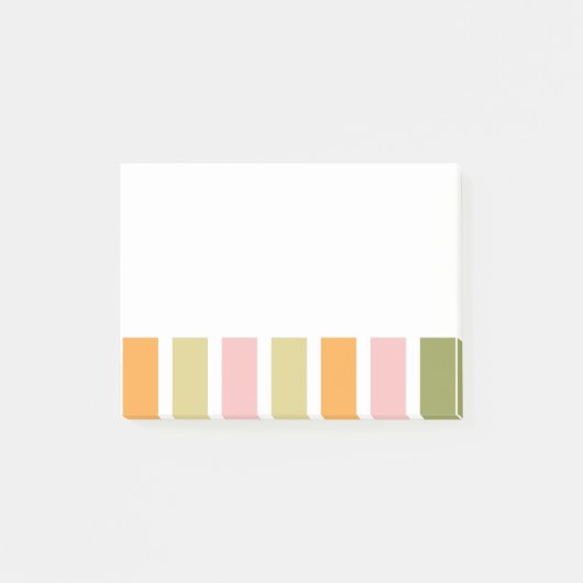 Post-it® Or rose orange et rayures vertes (Devant)