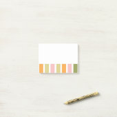Post-it® Or rose orange et rayures vertes (Sur un bureau)