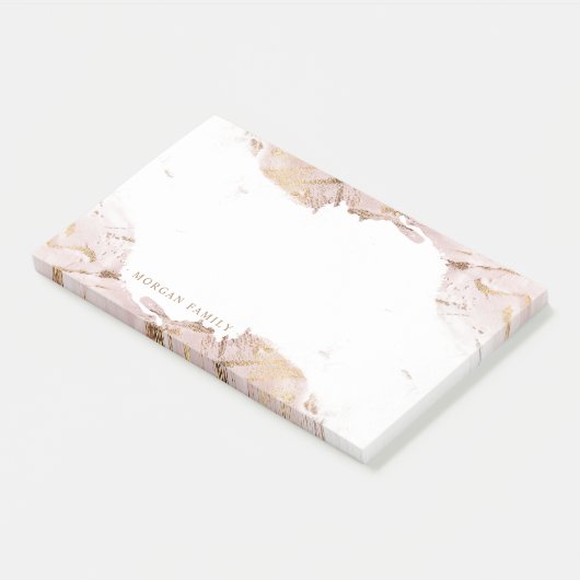 Post-it® or rose texturé Monogramme (Incliné)