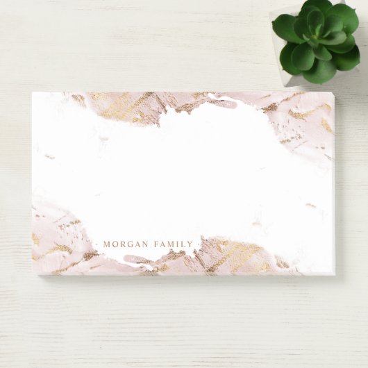 Post-it® or rose texturé Monogramme (Bureau)