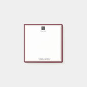 Post-it® Or rouge moderne avec logo d'entreprise (Devant)