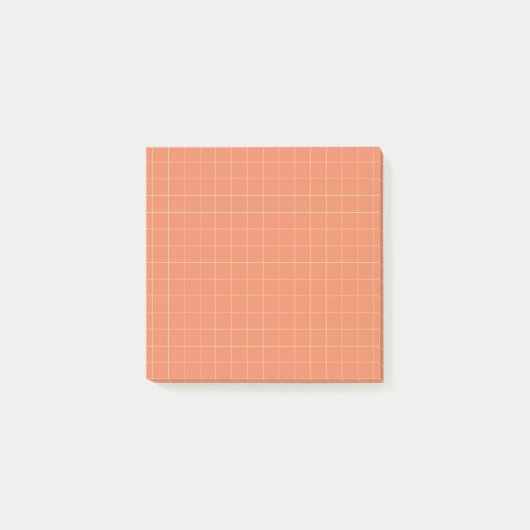 Post-it® Orange À damiers Motif Bold Grid Design Office (Devant)