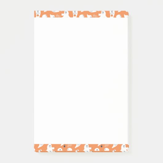 POST-IT® ORANGE ADORABLE ET GHOSES BLANCS (Devant)
