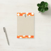Post-it® Orange Blanc Carreaux Kraft Rustique Monogramme In (Bureau)