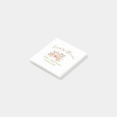 Post-it® Orange boho amour en fleurs nom de baby shower rét (Incliné)