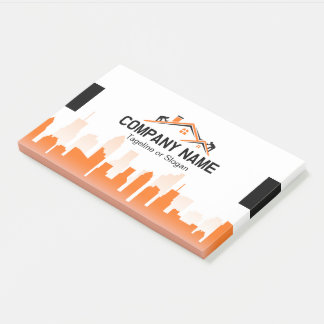 Post-it® Orange Cityscape Home Builder Construction