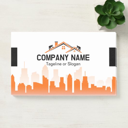 Post-it® Orange Cityscape Home Builder Construction (Bureau)