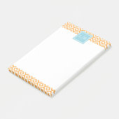 Post-it® Orange Diamonds Motif et Monogramme (Incliné)