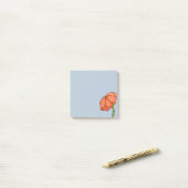 Post-it® Orange Flower with Blue background (Sur un bureau)