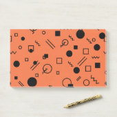 Post-it® Orange, fun, trendy, geometric Memphis graphic (Sur un bureau)