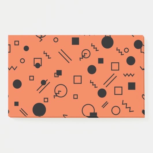 Post-it® Orange, fun, trendy, geometric Memphis graphic (Devant)