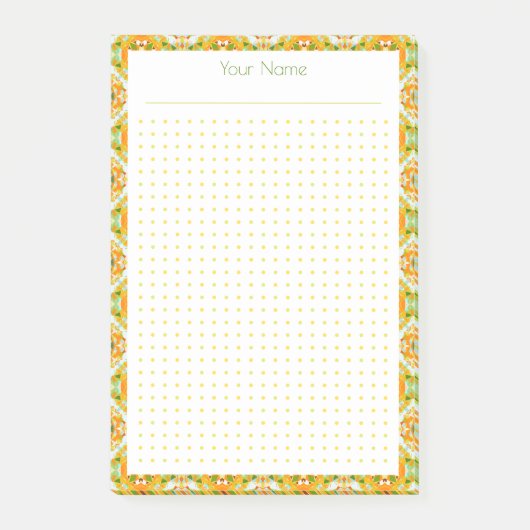 Post-it® Orange Green Dot Grid Layout College Plan Planific (Devant)