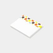 Post-it® Orange, Jaune, Brown, Points Bleus (Incliné)