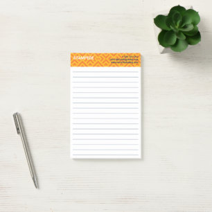 Post-it® Orange Jaune Coloré Damier Chevron