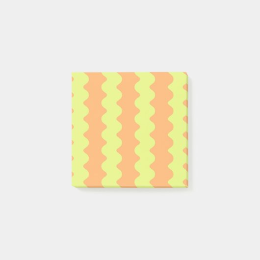 Post-it® Orange Lime Wavy Stripe Bold Stationery moderne (Devant)