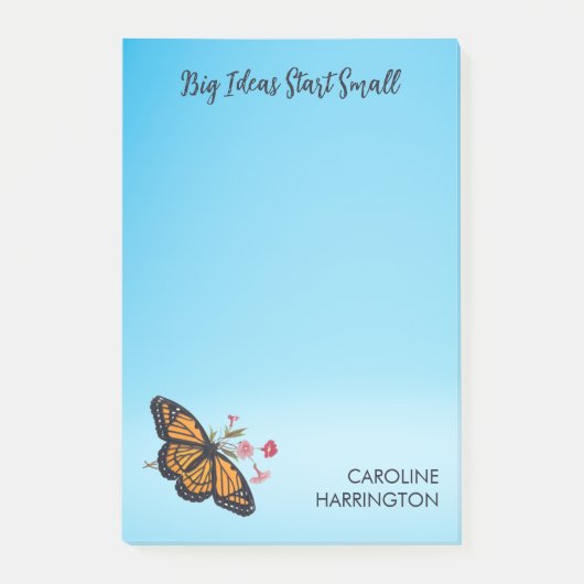 Post-it® Orange Monarque Papillon Sky Blue Inspiration (Devant)