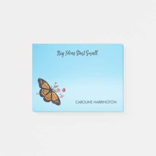 Post-it® Orange Monarque Papillon Sky Blue Inspiration (Devant)