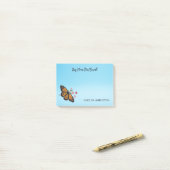 Post-it® Orange Monarque Papillon Sky Blue Inspiration (Sur un bureau)