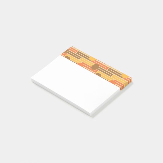 Post-it® Orange, Or, Rectangles Brown et cercles (Incliné)