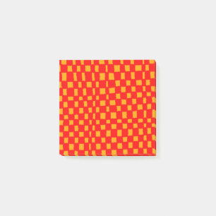 Post-it® Orange rouge Checkerboard Vibrant À damiers Motif