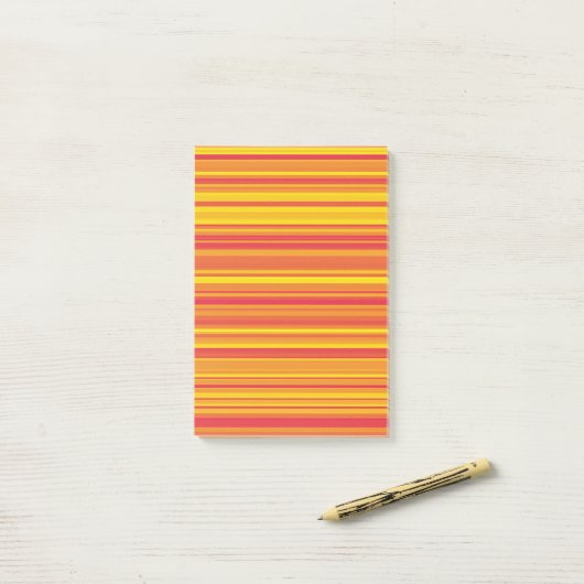 Post-it® Orange rouge jaune rayures (Sur un bureau)