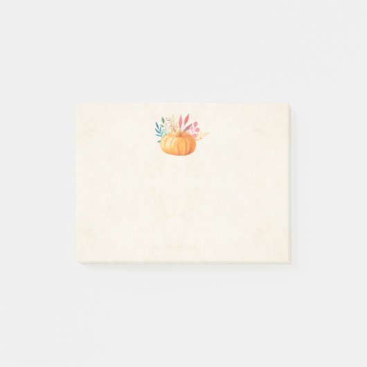 Post-it® Orange Watercolor Citrouille automne saison (Devant)