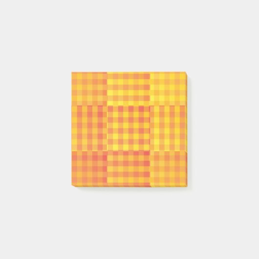 Post-it® Orange Yellow Checker Patchwork Pattern (Devant)