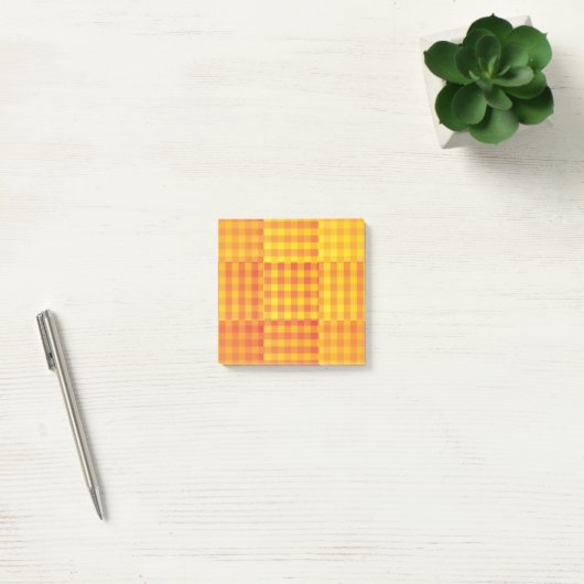 Post-it® Orange Yellow Checker Patchwork Pattern (Bureau)