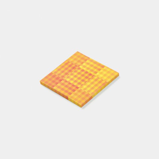Post-it® Orange Yellow Checker Patchwork Pattern (Incliné)